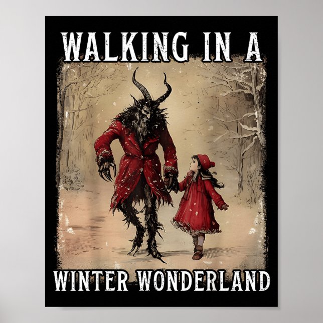 Poster Walking In A Winter Wonderland Krampus Creepy Horr (Frente)