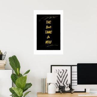 Poster Wall Art com aspas motivacionais, ouro e preto