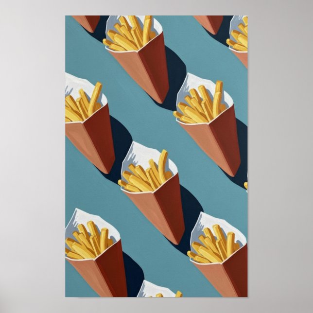 Poster Wall art. Cones de batatas fritas. (Frente)
