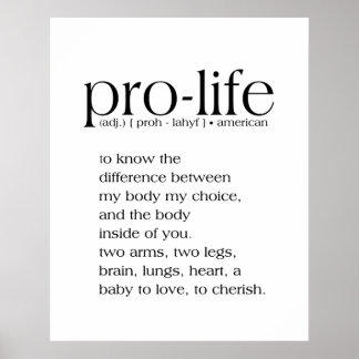 Poster Wall Art de Definição Pro-Life