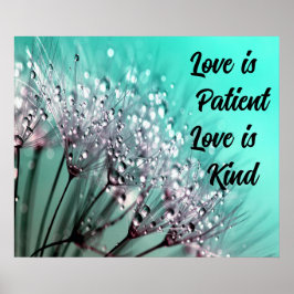 Poster Wall Art Silver Dandelion Botanical Quote