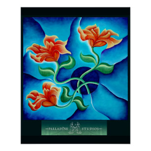Pôster 'Wall Flowers III' Poster brilhante