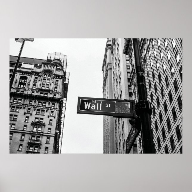 Poster Wall Street Preto e Branco (Frente)
