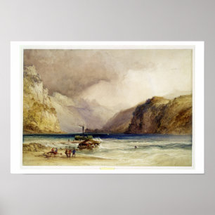 Pôster Wallenstadt, de Wesen, suiça, 1842 (w/c