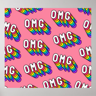 Poster Wallpaper de Comic Pink do Quirky OMG