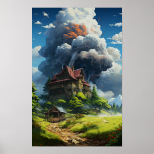 Poster Wallpaper do Castelo em Movimento - 4K Alto Realis