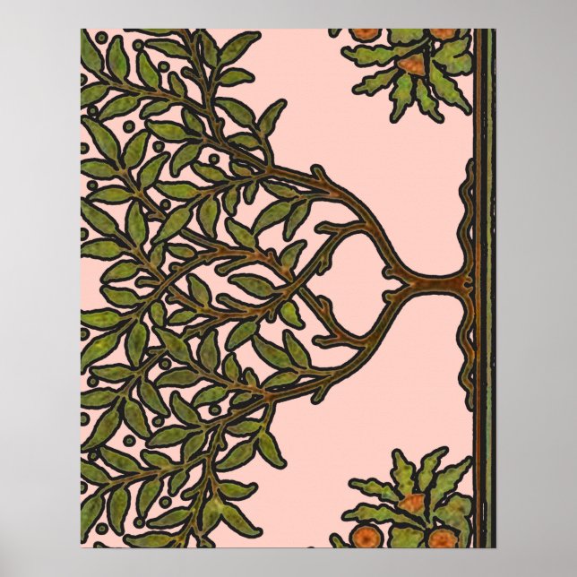 Poster Wallpaper Floral William Morris Tree Frieze (Frente)