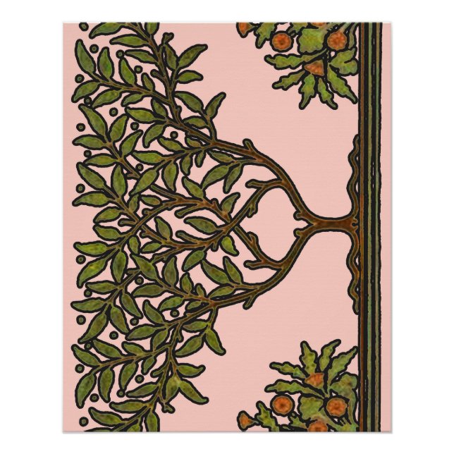 Pôster Wallpaper Floral William Morris Tree Frieze (Frente)