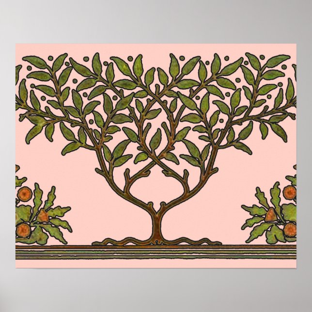 Poster Wallpaper Floral William Morris Tree Frieze (Frente)