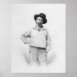 Poster Walt Whitman, frontispiece to 'Leaves of