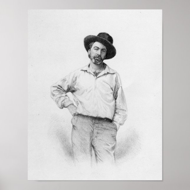 Poster Walt Whitman, frontispiece to 'Leaves of (Frente)