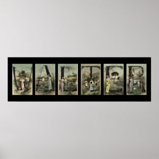 Pôster WALTER Alphabet - Letra Name Art