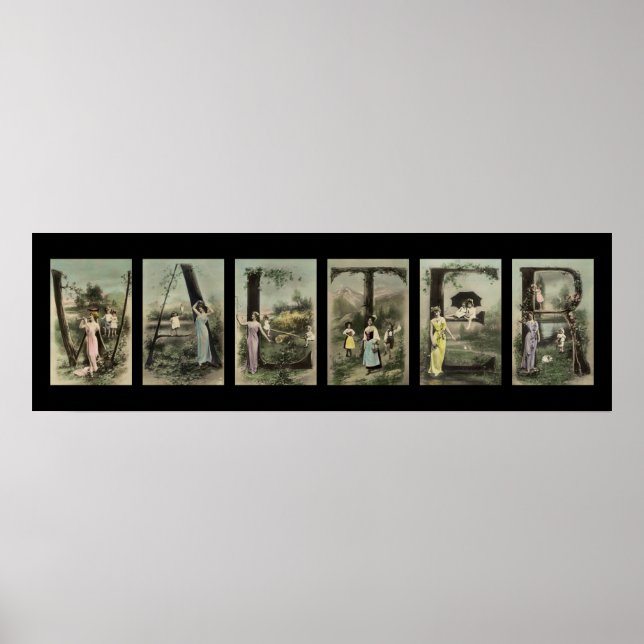 Pôster WALTER Alphabet - Letra Name Art (Frente)