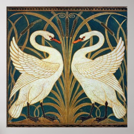 Poster Walter Crane Swan, Rush E Iris Art Nouveau