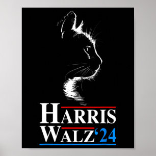 Poster Waltz 2024 Eleição Engraçado Cat Kamala Harris Tim
