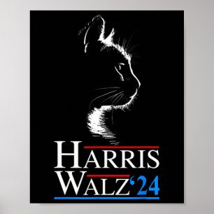 Poster Waltz 2024 Eleição Engraçado Cat Kamala Harris Tim