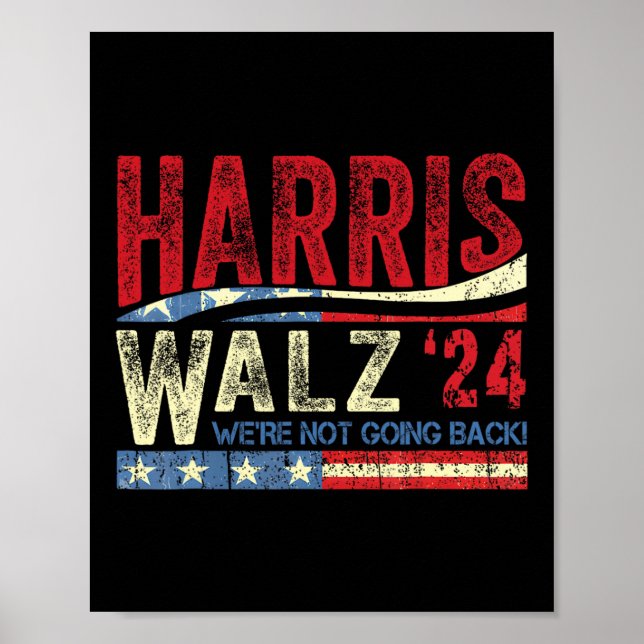 Poster Waltz 2024 Não vamos voltar Kamala Harris 2024 (Frente)