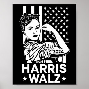 Poster Waltz 2024 Usa Flag Kamala Harris Tim Walz Walz 2