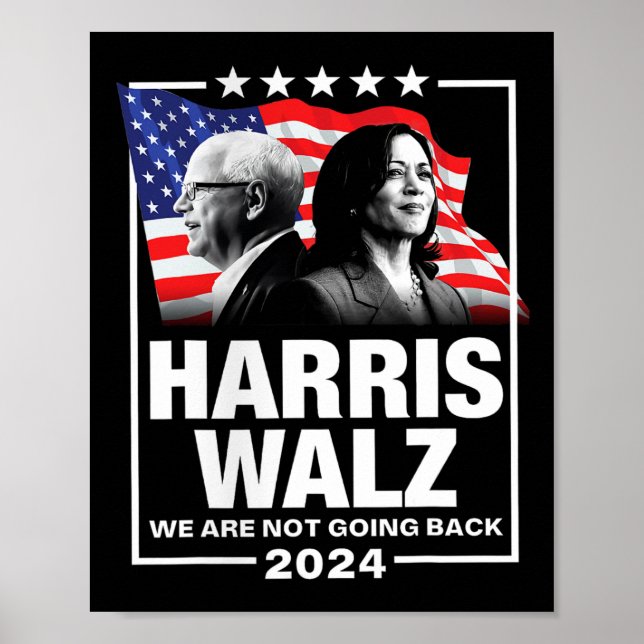 Poster Waltz Não Vamos Voltar Para Kamala Harris 2024 1 (Frente)