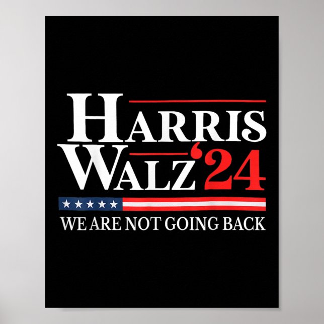 Poster Waltz Não Vamos Voltar Para Kamala Harris 2024 1 (Frente)