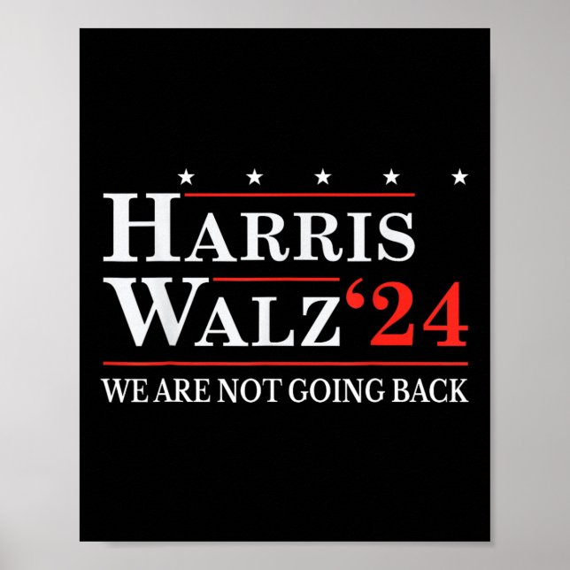 Poster Waltz Não Vamos Voltar Para Kamala Harris 2024 2 (Frente)