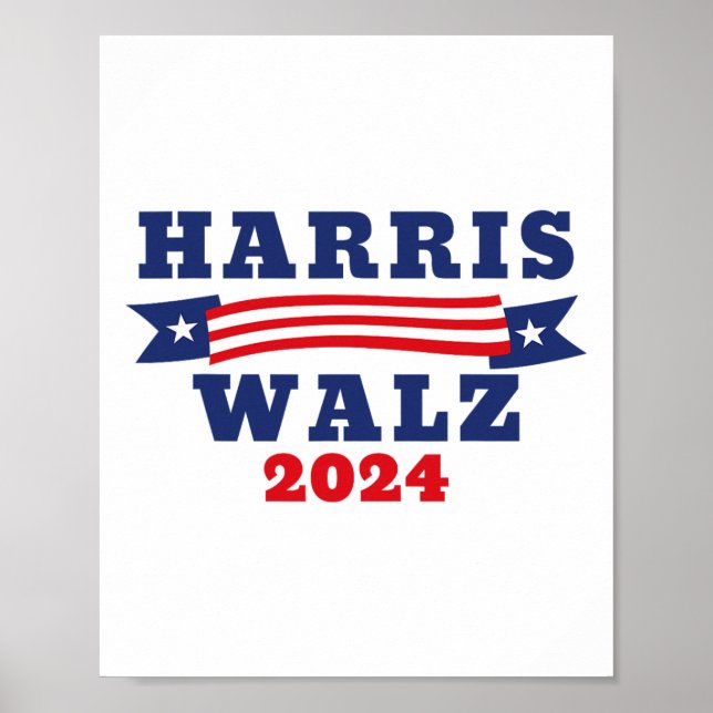 Poster Walz 2024 American Flag Kamala Harris Tim Waltz 20 (Frente)