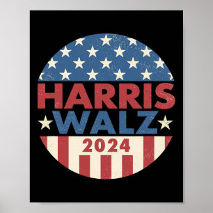 Poster Walz 2024 Kamala Harris 2024 Tim Walz 2024 Usa Fla
