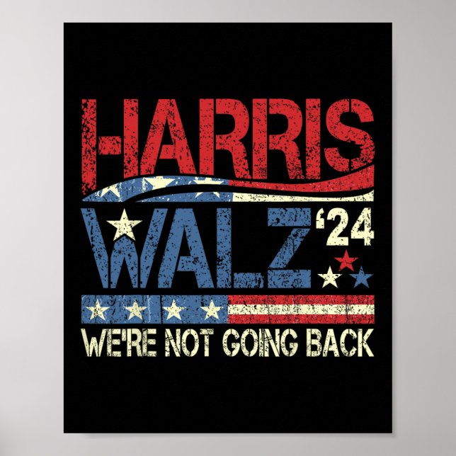 Poster Walz 2024 Kamala Harris 2024 Tim Walz 2024 Usa Fla (Frente)