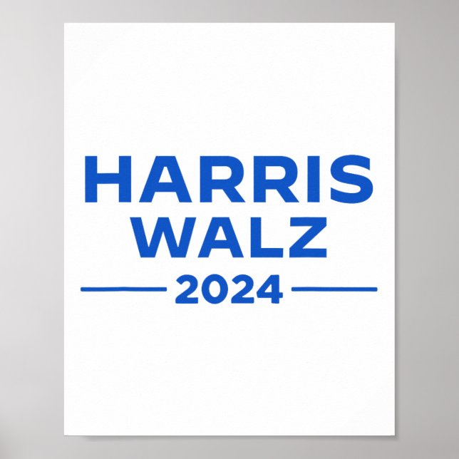 Poster Walz 2024 Presidente Americano Flag Kamala Harris (Frente)