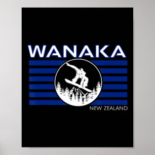Poster Wanaka Nova Zelândia Esquiando Neozelandês Neve