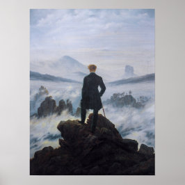 Poster Wanderer Above the Sea of Fog – Friedrich