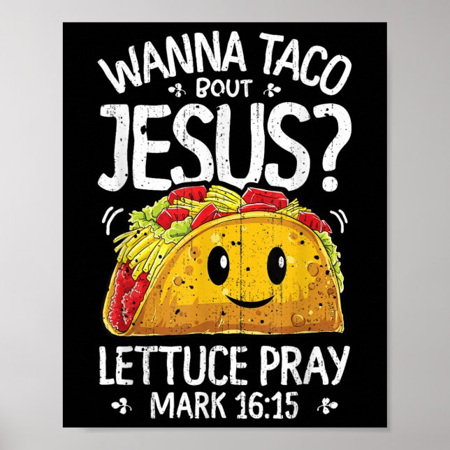 Poster Wanna Taco Sobre Jesus Cinco de Mayo Women Men Chr (Frente)