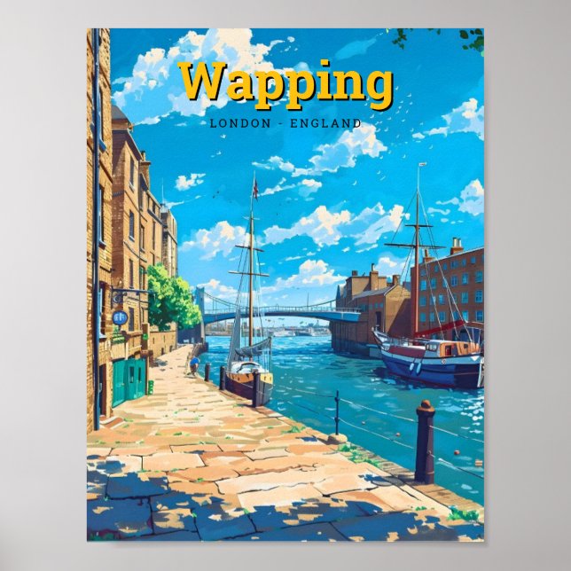 Poster Wapping London England Viagens vintage (Frente)