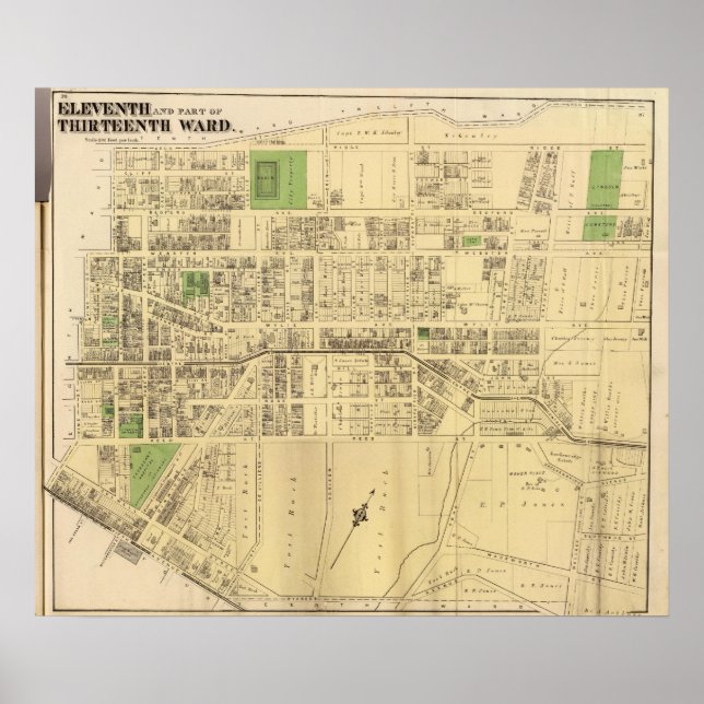 Pôster Wards 11, 13 de Pittsburgh, Pensilvânia (Frente)