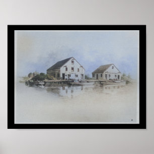 Poster Warehouse Schuylkill River Philadelphia Vintage