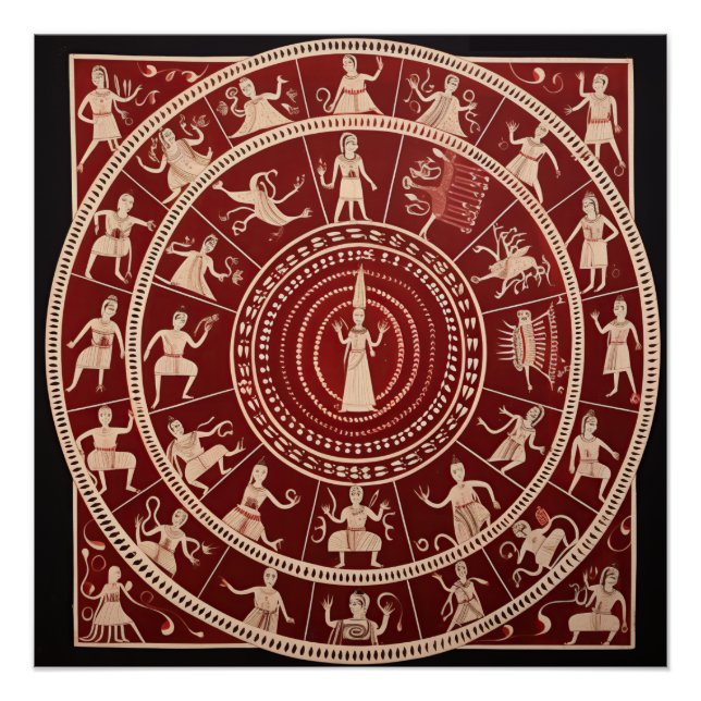 Pôster Warli Tribal Art (Frente)