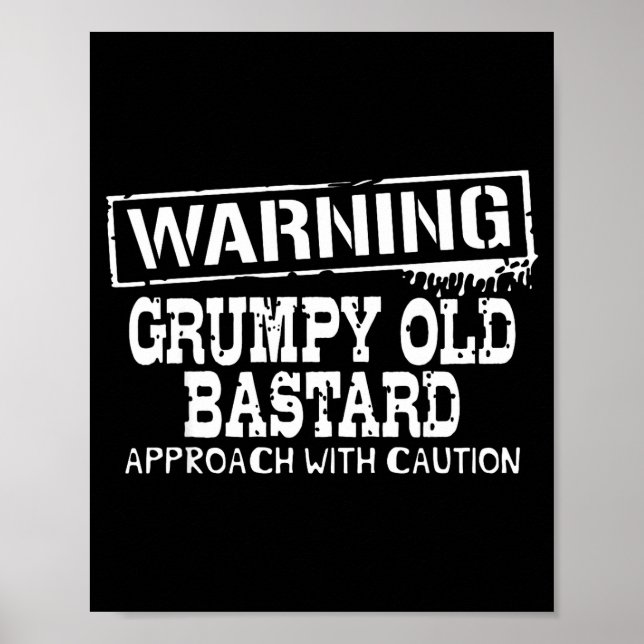 Poster Warning Mpy Old Approach With Caution Funny  (Frente)