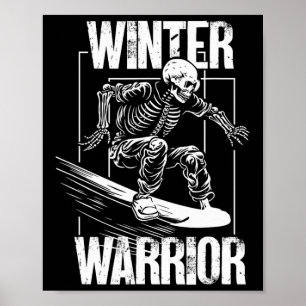 Poster Warrior de inverno Snowboard Skeleton Snowboarder