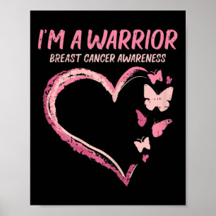 Poster Warrior Heart Butterfly Cancer Sensibilização Com