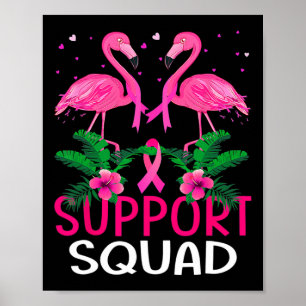 Poster Warrior Support Squad Flamingo Breast Cancer Aware