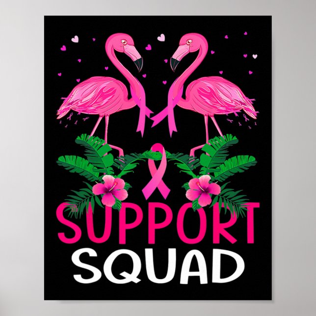 Poster Warrior Support Squad Flamingo Breast Cancer Aware (Frente)