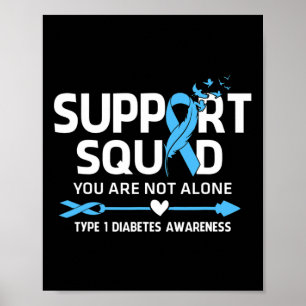 Poster Warrior Support Squad Type 1 Diabetes Sensibilizaç
