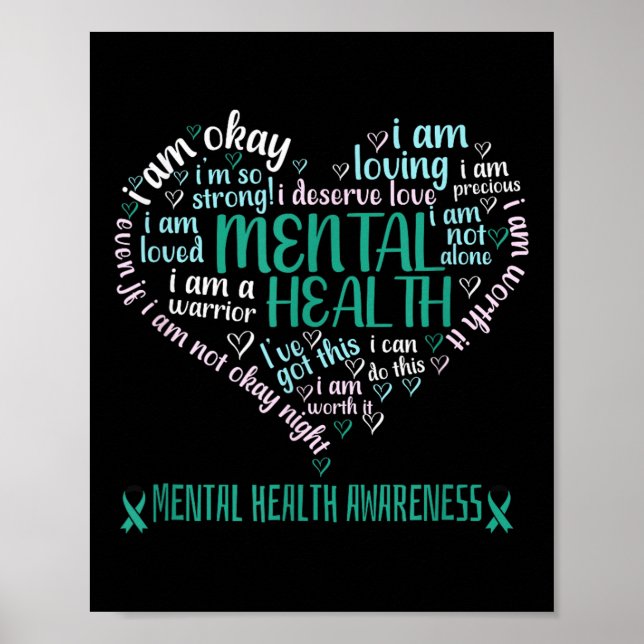Poster Warriors Green Support Squads Mentals Health Aware (Frente)