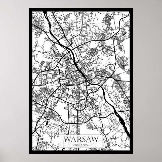 Poster Warsaw Poland City Map (Frente)