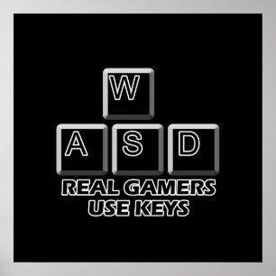 Pôster WASD - Chaves reais do uso dos Gamers