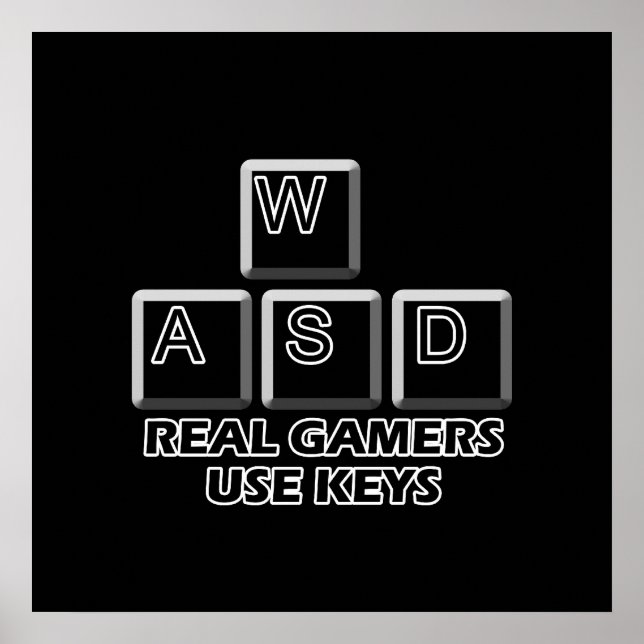 Pôster WASD - Gamers de verdade usam teclas (Frente)