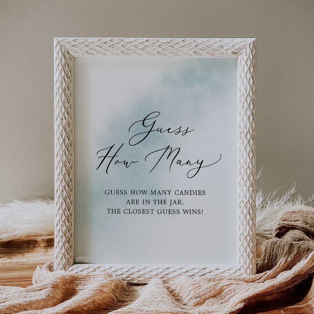 Poster Wash de Aquarela | Azul Adivinha Quantas Canetas (Criador carregado)