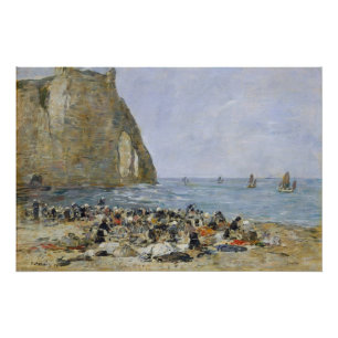 Pôster Washerwomen na praia de Etretat, 1894