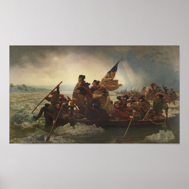 Poster Washington cruzando a pintura de Delaware (Frente)