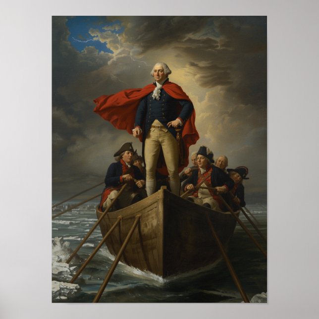 Poster Washington cruzando o Delaware - 1776 (Frente)